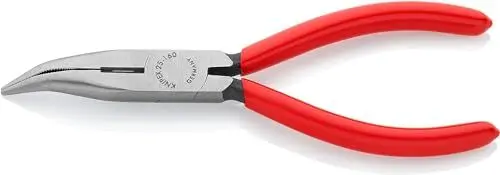 Produktbild: Knipex Flachrundzange mit Schneide (Radiozange) schwarz atramentiert, mit Kunststoff überzogen 160 mm 25 21 160