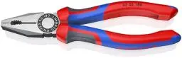Produktbild: KNIPEX Kombizange, 180 mm, schneidet weichen Draht (Kupfer) und harten Draht (Stahldraht), greift Flach- und Rundmateralien, 03 02 180