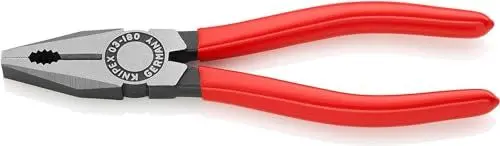Produktbild: Knipex Kombizange schwarz atramentiert, mit Kunststoff überzogen 180 mm 03 01 180 EAN