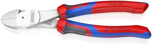 Produktbild: KNIPEX Kraft-Seitenschneider mit Comfort-Griffen verchromt 200 mm, 74 05 200