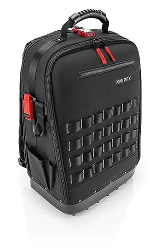 Produktbild: KNIPEX Modular X18 Werkzeugrucksack, leer, 58 Steckmöglichkeiten, 18 l Volumen, mit Laptop-Fach, stabile Bodenschale, 530 x 340 x 210 mm, 00 21 50 LE