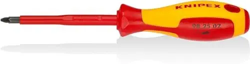 Produktbild: Knipex Schraubendreher für Kreuzschlitzschrauben Pozidriv® brüniert, isolierender Mehrkomponenten-Griff, VDE-geprüft 212 mm 98 25 02