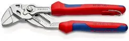 Produktbild: Knipex Zangenschlüssel Zange und Schraubenschlüssel in einem Werkzeug verchromt, mit Mehrkomponenten-Hüllen, mit Befestigungsöse zum Anbringen einer Absturzsicherung 180 mm 86 05 180 T