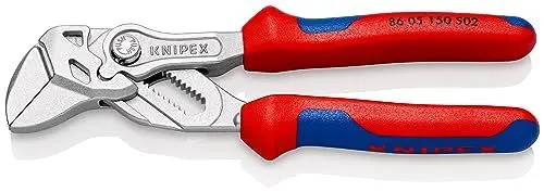 Produktbild: KNIPEX Zangenschlüssel, aufgeraute Backen zum Öffnen von Kunststoff-Kabelbindern, Multi-Schraubenschlüssel, Chrom-Vanadium, Rostschutz verchromt, 150 mm, 86 05 150 S02