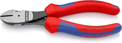 Produktbild: KNIPEX Kraft-Seitenschneider mit Mehrkomponenten-Hüllen schwarz atramentiert 160 mm 74 02 160