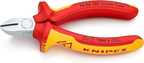 Produktbild: Knipex Seitenschneider verchromt, isoliert mit Mehrkomponenten-Hüllen, VDE-geprüft 125 mm 70 06 125