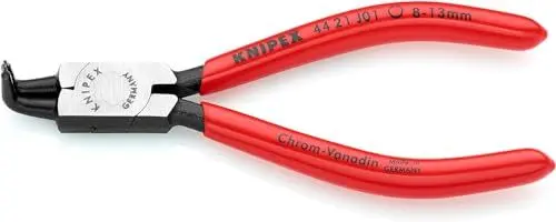 Produktbild: KNIPEX Sicherungsringzange für Innenringe in Bohrungen mit Kunststoff überzogen schwarz atramentiert 130 mm 44 21 J01