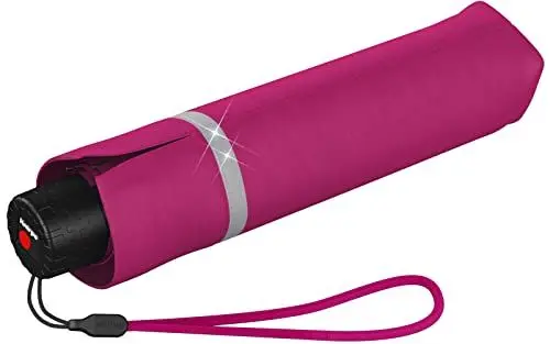 Produktbild: Knirps Kinder-Taschenschirm Rookie Reflective mit Reflexborte - Flamingo