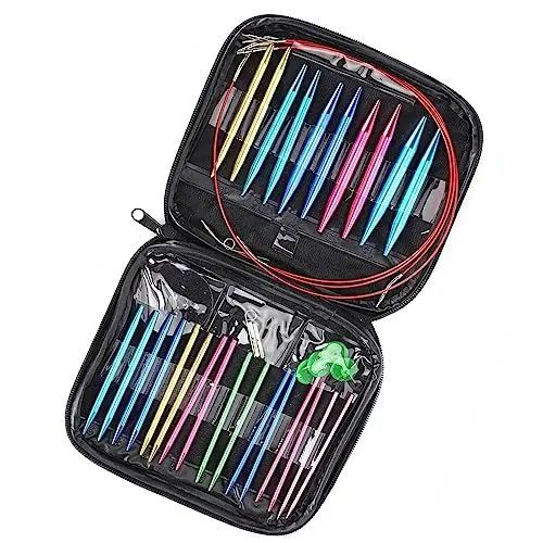 Produktbild: Knit Pro Stricknadel-Set mit Austauschbaren Stricknadeln, 21 X 20 X 2, Set Austauschbar, 13 Größen, Rundstricknadel-Set, 2,75 Mm, 10 Mm, mit Etui