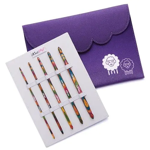 Produktbild: KnitPro Symfonie doppelspitziges austauschbares Rundstricknadel-Set (4,00–8,00 mm), Starter – unverzichtbar mit Zubehör
