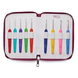 Produktbild: KnitPro Waves Häkelnadel-Set, Symfonie Holz-Doppelhäkelnadel (3,00–8,00 mm) – vielseitig für kreatives Häkeln