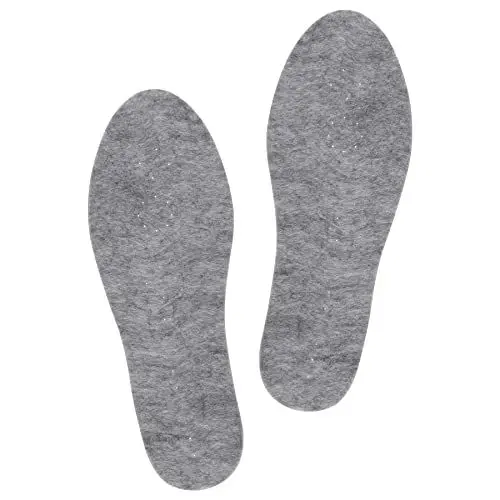 Produktbild: Knixmax Filz Einlegesohlen Extra Warme Filzsohlen Filzeinlagen Komfort für Winterschuhe - für Kinder, Damen und Herren, Grau Filz 1 Paar, 44 EU