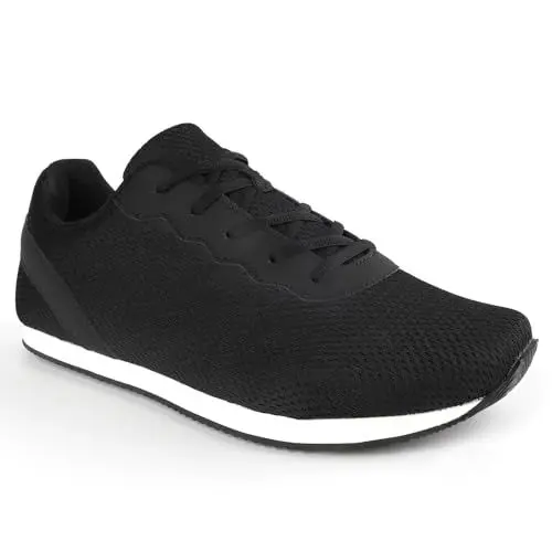 Produktbild: Knixmax Outdoor Extra Weit Laufschuhe für Breite Fuß Walkingschuhe Leichte und Atmungsaktive Trainer Bequeme Turnschuhe Diabetiker Schuhe Herren Schwarz EU45