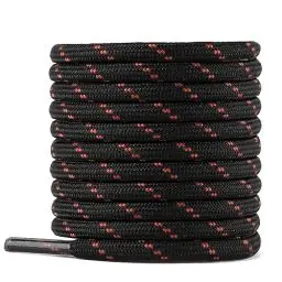 Produktbild: Knixmax 2 Paar Schnürsenkel Rund Ø 5 mm Ersatz Schuhbänder Reißfes für Wanderschuhe Arbeitsschuhe Stiefel Schwarz-Braun 120cm