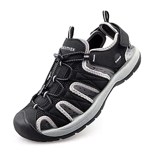 Produktbild: Knixmax Trekkingsandalen Herren Wandersandalen Geschlossene Outdoor Sandalen Sommer Wanderschuhe für Sport Strand Wassersport Frauen Schwarz Gr.40 EU