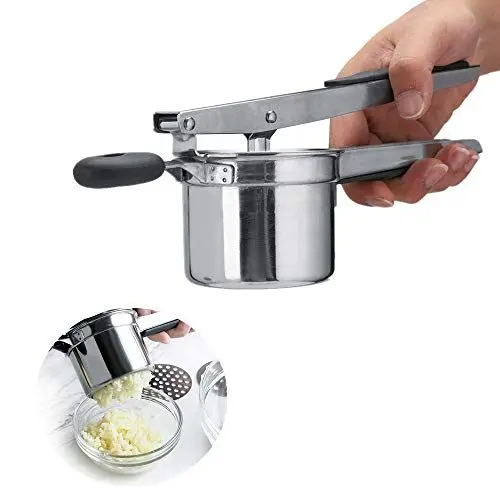 Produktbild: Knoblauch-Kartoffel-Presser-Handbuch, Abnehmbarer Edelstahl-Handkartoffel-Presser-Ricer-Lebensmittel-Stampfer-Zerkleinerungsmaschine gut für Kartoffel, Tomate und mehr
