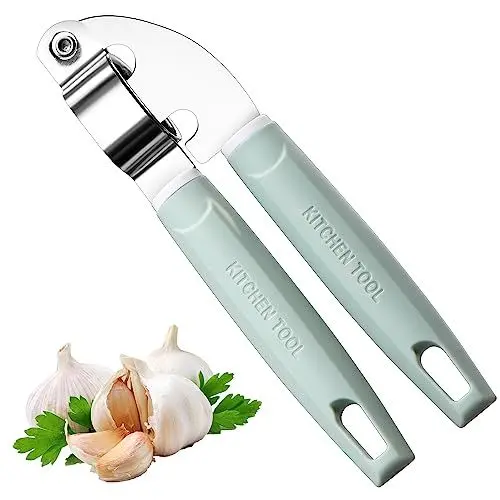 Produktbild: Aruicheng Knoblauchpresse Edelstahl Rostfrei Knoblauchbrecher 19 cm Garlic Press Spülmaschinenfest Knoblauch Crusher Küchenhelfer Einfache Handhabung und Reinigung