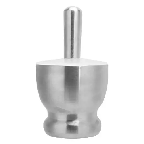Produktbild: Knoblauchpresse, Zerkleinerer, Manuelle Gewürzmühle aus Edelstahl 304 für Küchenzubehör mit Rutschfestem Silikon, Ideal Zum Mahlen von Knoblauch, Nüssen und Getrockneten Kräutern