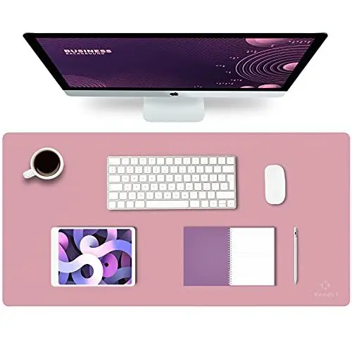 Produktbild: K KNODEL Tischunterlage, Schreibtischunterlage, 80 x 40cm PVC Tischunterlage, Laptop Tischunterlage, wasserdichte Schreibunterlage für Büro- oder Heimbereich, doppelseitig (Purpur/Rosa)