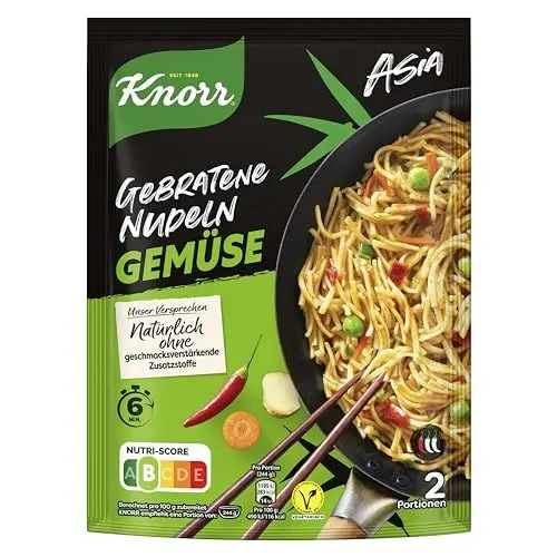 Produktbild: Knorr Asia Gebratene Nudeln Gemüse schnelles Nudelgericht fertig in nur 6 Minuten 125 g 1 Stück
