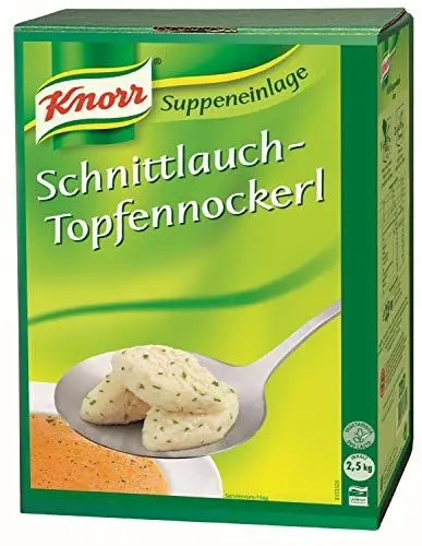 Produktbild: Knorr Schnittlauch Topfennockerl (Suppeneinlage mit feinem Schnnittlauch-Topfen Geschmack) 1er Pack (1 x 2,5 kg)
