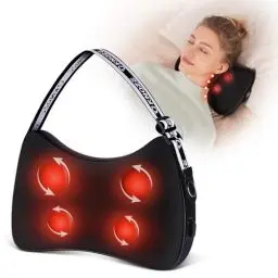 Produktbild: KNQZE Shiatsu Massagegerät, rückenmassagegerät，Nackenmassagegerät mit Wärme, 4D Rotierenden Massageköpfen, Tragbares Massagekissen, Geschenk für Frauen & Männer, Entspannung für Zuhause, Büro & Auto