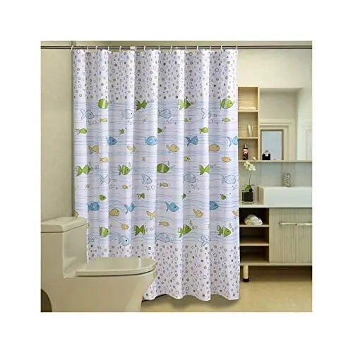 Produktbild: KnSam Duschvorhang Wasserdicht Anti Schimmel Waschbar mit 12 Duschvorhangringe Fisch Badezimmer Vorhang für Badewanne 150 x 180 cm