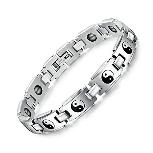 Produktbild: KnSam Edelstahl Armband Ying Yang Muster Silber Armband