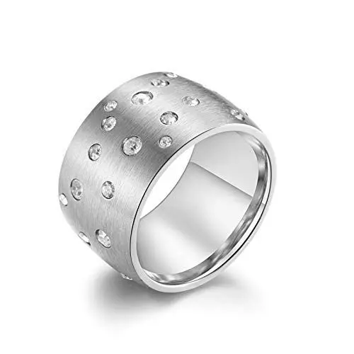 Produktbild: KnSam Ring Aus Edelstahl Breiter Ring Sternenhimmel Silber Ringe Für Unisex