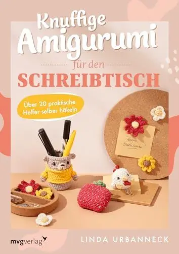 Produktbild: Knuffige Amigurumi für den Schreibtisch: Über 20 praktische Helfer selber häkeln I Coole Gadgets für Büro, Schule & Uni: Kopfhörercase, Stiftehalter, Magnet, Lesezeichen, Kabelbinder und vieles mehr