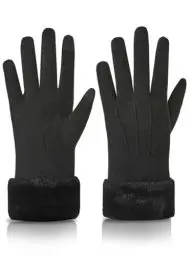Produktbild: Knuffnee Damen Winter Handschuhe Fleece Gefütterte Handschuhe Warm Touchscreen Handschuh Schwarz M