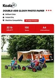 Produktbild: Koala Fotopapier für Tintenstrahldrucker, Doppelseitig, Glänzend, A4, 120 g/m², 100 Blatt. Geeignet zum Drucken von Fotos, Zertifikaten, Broschüren, Flyern, Faltblättern, Grußkarten, Kalendern, Kunst