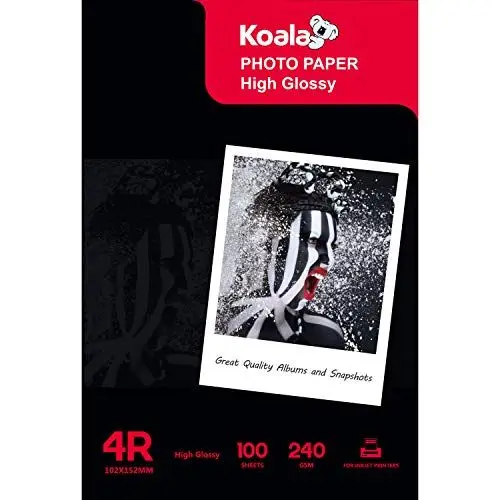 Produktbild: Koala Inkjet Hochglänzend Fotopapier 10x15 cm, 240 g/m², 100 Blatt, für Canon HP Epson Tintenstrahldrucker