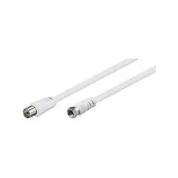 Produktbild: Koaxial/SAT Anschluss Kabel·· weiß, 2.5m·· F-Stecker > Koaxialkupplung