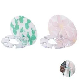 Produktbild: KOBOKO 2er Faltbar Zahnbürstenhalter, Zahnbürstenhalter Wand mit Mehrere Kartenfächer, Selbstklebend Halter Runden Zahnbürste, Halterung Zahnbürste für Wand Oder Glas-Universal, Rosa Grün