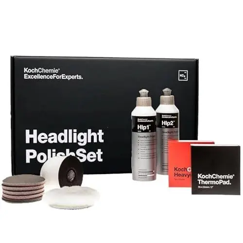 Produktbild: Koch Chemie Headlight Polish Set - Scheinwerferpolitur Set - Matte Scheinwerfer aufbereiten - hochglanz Scheinwerferpolitur