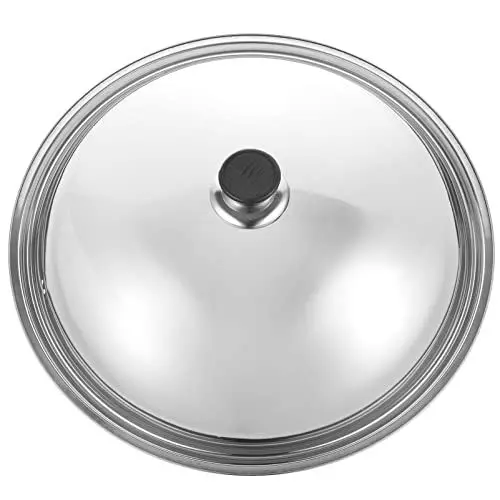 Produktbild: Kochtopfdeckel Pfannendeckel Edelstahl Topfdeckel Kochdeckel Ersatzdeckel mit Knopf 38cm Kochtopf Deckel Universaldeckel Wok Abdeckung für Küche T? Pfannen Bratpfanne Kochgeschirr Zuf?lliger Stil