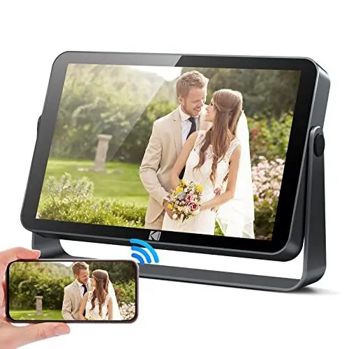Produktbild: KODAK 10,1 Zoll WiFi Digitaler Bilderrahmen, 4000mAh Akku, 1920x1200 G+G IPS Touchscreen Smart Digitaler Fotorahmen, Integrierter 32 GB Speicher, Automatische Drehung, KODAK APP