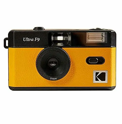 Produktbild: KODAK 490172 Ultra F9 35 mm Filmkamera, Retro-Stil, fokusfrei, wiederverwendbar, eingebauter Blitz, einfach zu bedienen (Kodak Yellow)