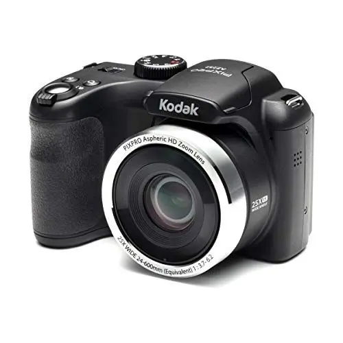Produktbild: KODAK Pixpro AZ252 - Digitale Bridge-Kamera 16 MP, 25X optischer Zoom, HD 720p Video, 24 mm Weitwinkel, optische Bildstabilisierung, 3-Zoll-LCD - Schwarz