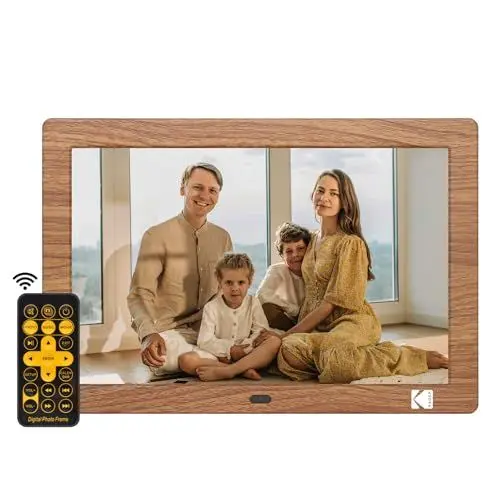 Produktbild: KODAK Digitaler Bilderrahmen 8 Zoll, Digitaler Bilderrahmen ohne WLAN mit Fernbedienung, Elektronischer Bilderrahmen mit 1280 * 800 IPS-Bildschirm, Bilder/Videos/Musikplayer