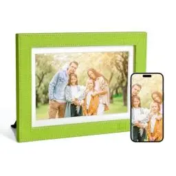 Produktbild: KODAK Digitaler Bilderrahmen WLAN Digitale Bilderrahmen 8 Zoll mit 32 GB Speicher, Leder Elektronischer Bilderrahmen mit 2K IPS Touchscreen, Fotorahmen Digital Teilen Sie Foto, Video, Musik via App