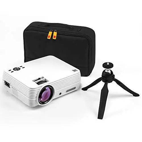Produktbild: KODAK FLIK X7 Heim-Projektor (max. 1080p HD) mit Stativ und Tasche im Lieferumfang enthalten, kompakt, VGA, HDMI und USB kompatibel