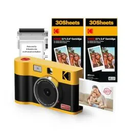 Produktbild: KODAK Mini Shot 2 ERA 4PASS 2-in-1 Sofortbildkamera und Fotodrucker (5,3x8,6cm) Fotodrucker + 8 Blatt im Lieferumfang enthalten + 60-Blatt-Patrone, Gelb