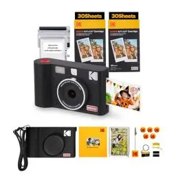 Produktbild: KODAK Mini Shot 2 ERA 4PASS 2-in-1 Sofortbildkamera und Fotodrucker (5,3x8,6cm) Fotodrucker + Gift Paket+ 8 Blatt im Lieferumfang enthalten + 60-Blatt-Patrone, Schwarz