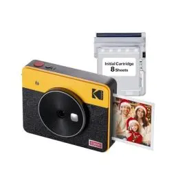 Produktbild: KODAK Mini Shot 3 Retro 4PASS 2-in-1 Sofortbildkamera und Fotodrucker (7,6x7,6cm) + 8 Blatts, Gelb