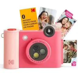 Produktbild: KODAK Smile+ 2-in-1 Digitale Sofortbildkamera & kabelloser Bluetooth-Fotodrucker - 10MP, Spezialeffekt-Drehobjektiv, Zink 2x3” Klebefotos, Drucken über Fun-App von Smart Devices - Fuchsie