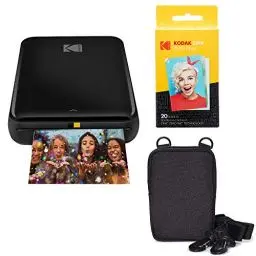 Produktbild: KODAK Step Printer Drahtloser mobiler Fotodrucker mit Zink-Technologie (Schwarz) Reiseset