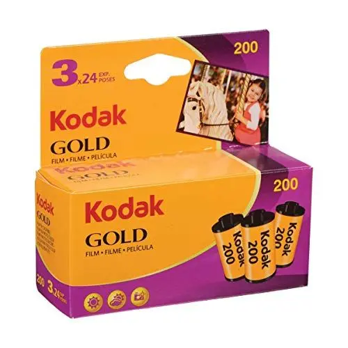 Produktbild: Kodak 6033971 Gold 200 Film (lila/gelb) – 3 Rollen – 24 Belichtungen pro Rolle