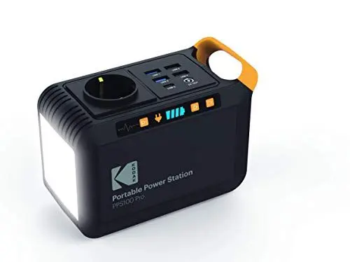 Produktbild: KODAK PPS100 Pro Portable Power Station mit 88,8 Wh Lithium-Ionen-Akku, mobiler AC/DC Steckdose, 1x USB-C, 2X USB Qualcomm Quick Charge Port